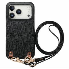 iPhone 17 Pro EIDERWOOD Kunstlæder Bagside Cover m. Strop - Sort