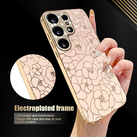 Samsung Galaxy S26 Ultra EIDERWOOD Hybrid Plast Cover m. Blomster & Diamant Kamera - Lyserød
