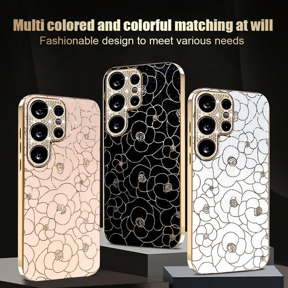 Samsung Galaxy S26 Ultra EIDERWOOD Hybrid Plast Cover m. Blomster & Diamant Kamera - Lyserød
