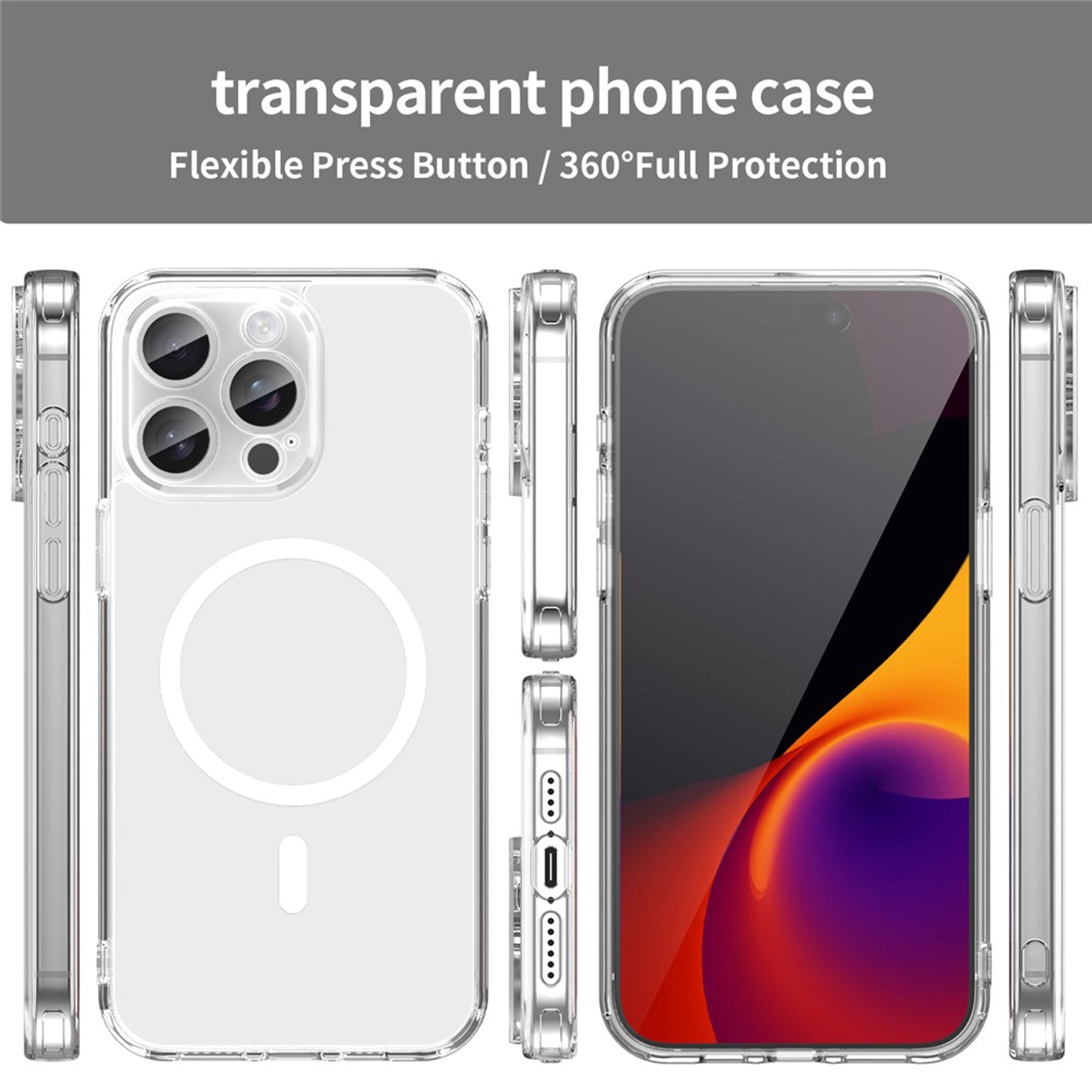 iPhone 15 Pro Max EIDERWOOD Hybrid Plast Cover - MagSafe Kompatibel - Gennemsigtig