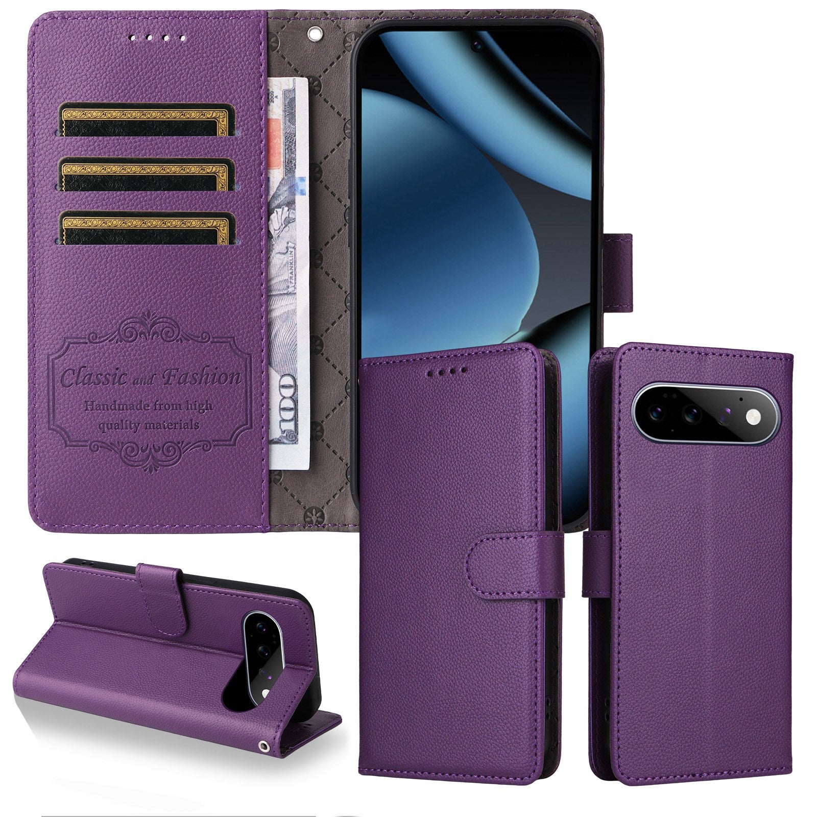 EIDERWOOD Google Pixel 11 / 11 Pro Flipcover - Kortholder & Håndledsrem - Lilla