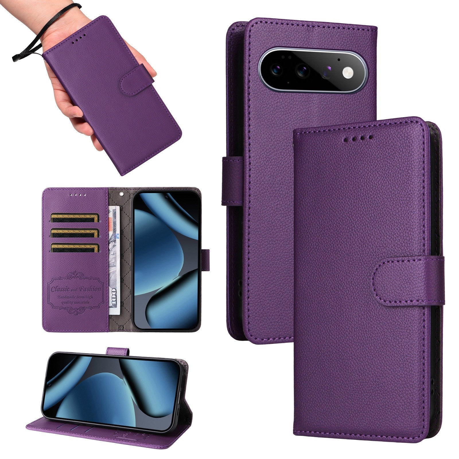 EIDERWOOD Google Pixel 11 / 11 Pro Flipcover - Kortholder & Håndledsrem - Lilla