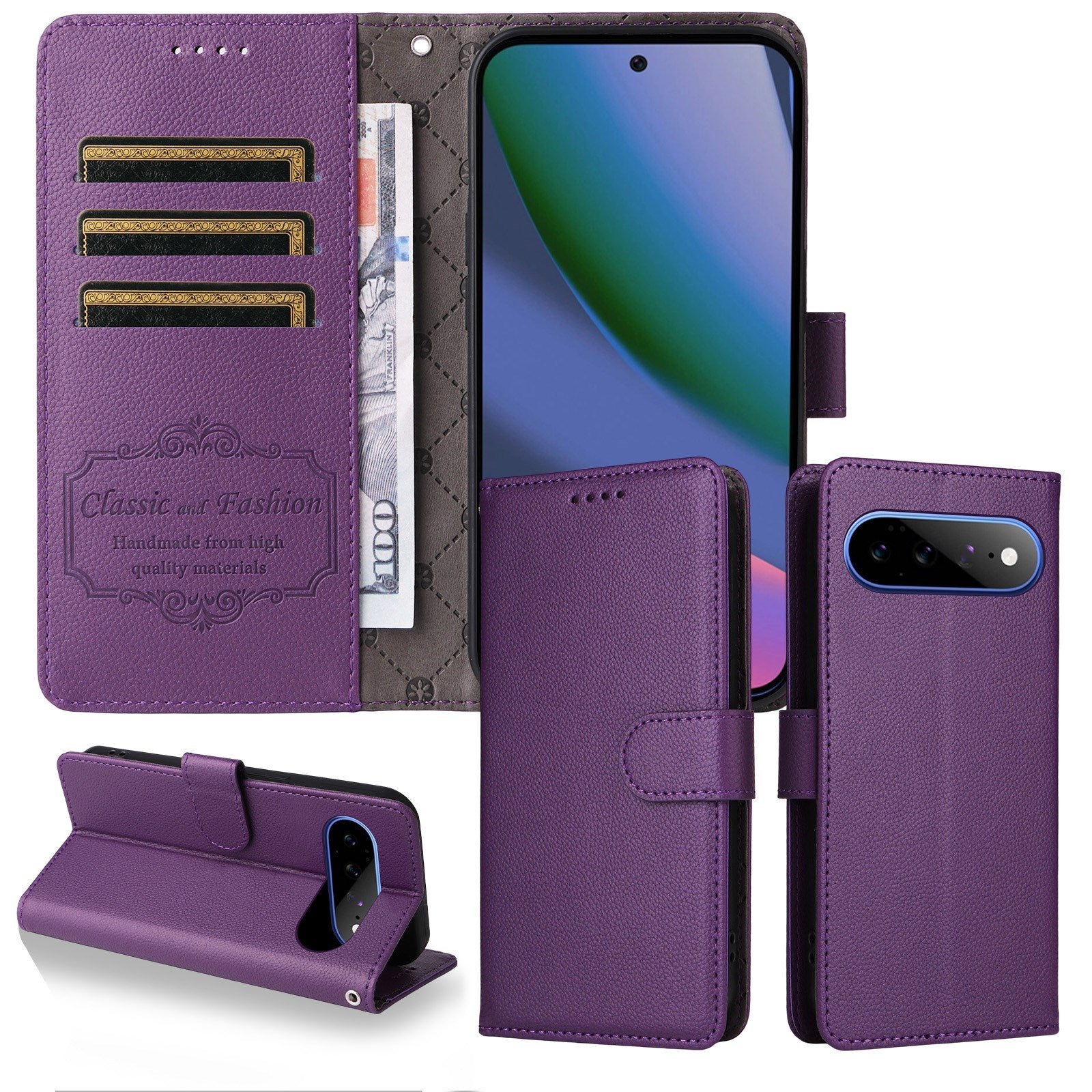 EIDERWOOD Google Pixel 11 Pro XL Flipcover - Kortholder & Håndledsrem - Lilla