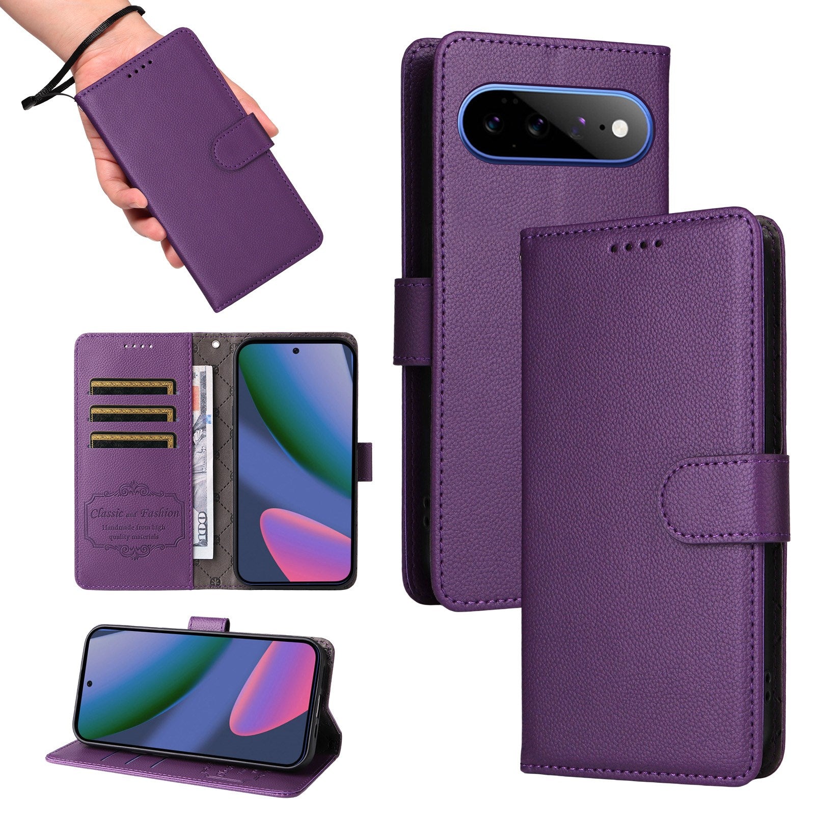 EIDERWOOD Google Pixel 11 Pro XL Flipcover - Kortholder & Håndledsrem - Lilla