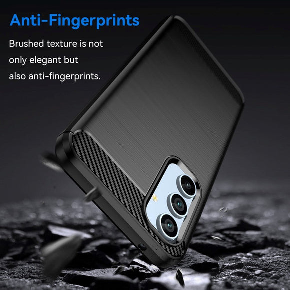 Samsung Galaxy A54 (5G) Brushed Carbon Fiber Cover - Sort