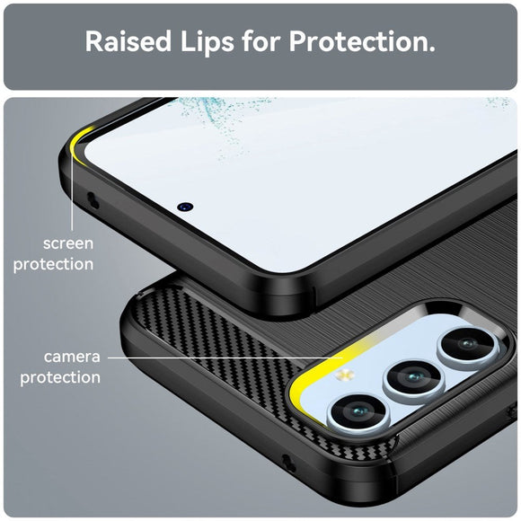 Samsung Galaxy A54 (5G) Brushed Carbon Fiber Cover - Sort