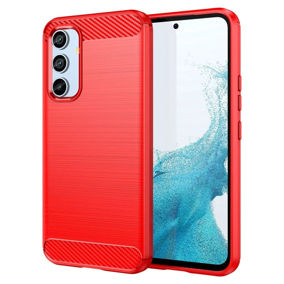 Samsung Galaxy A54 (5G) Brushed Carbon Fiber Cover - Rød