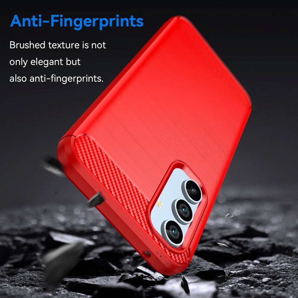 Samsung Galaxy A54 (5G) Brushed Carbon Fiber Cover - Rød