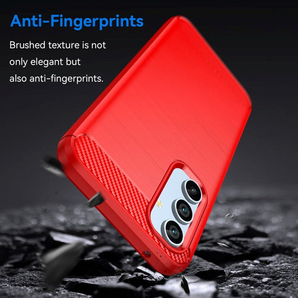 Samsung Galaxy A54 (5G) Brushed Carbon Fiber Cover - Rød