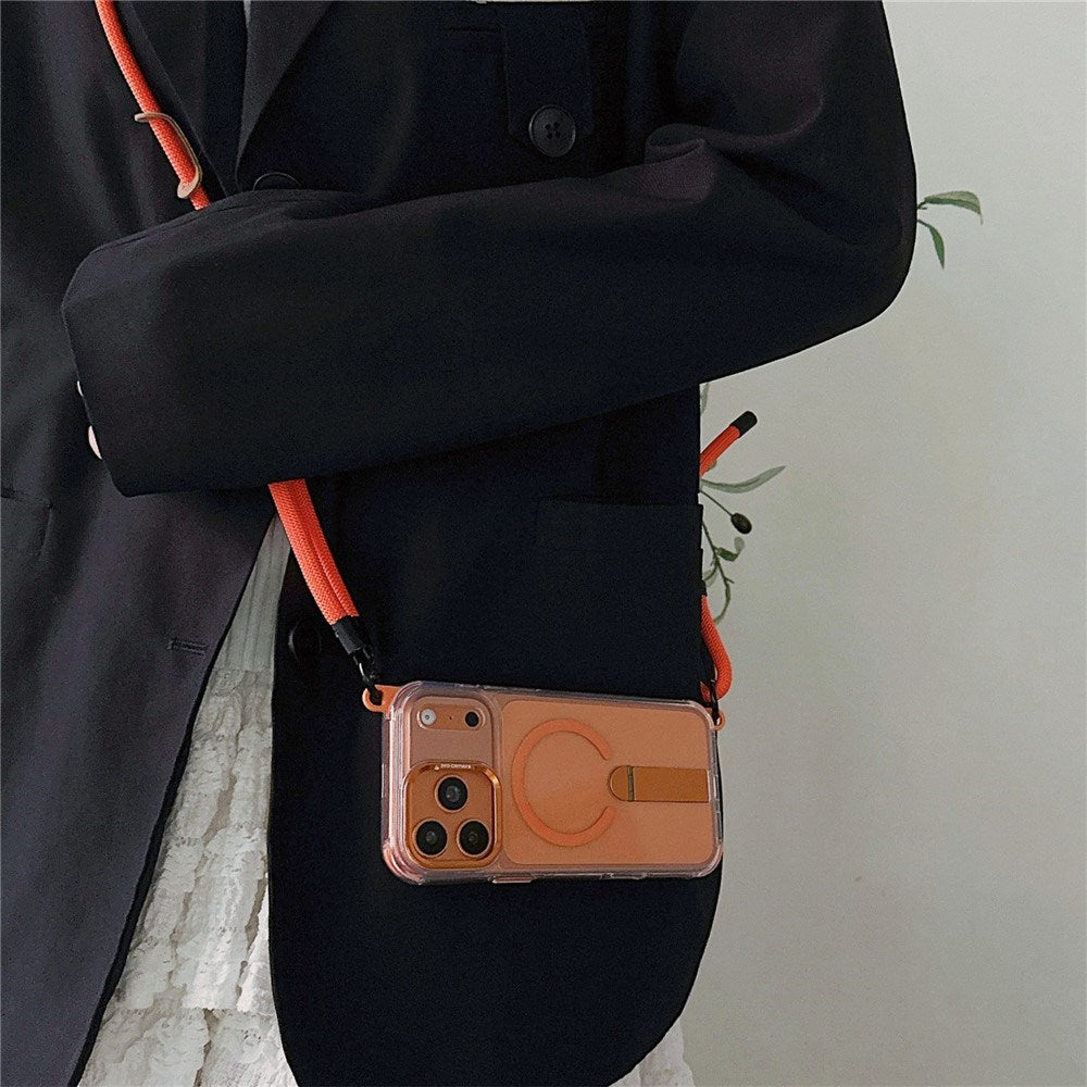 iPhone 17 Pro EIDERWOOD Cover m. Ståfunktion & Skulder- / Håndledsstrop - MagSafe Kompatibel - Lyserød
