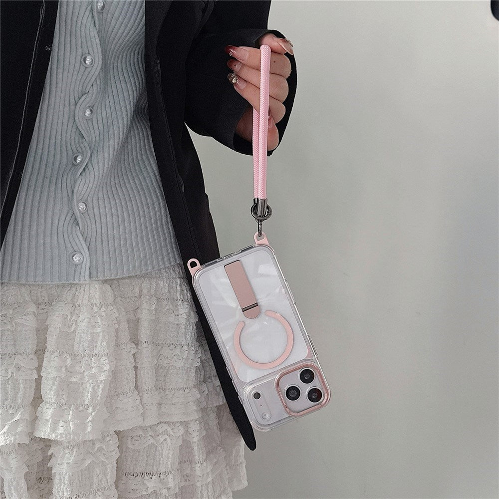 iPhone 17 Pro EIDERWOOD Cover m. Ståfunktion & Skulder- / Håndledsstrop - MagSafe Kompatibel - Lyserød