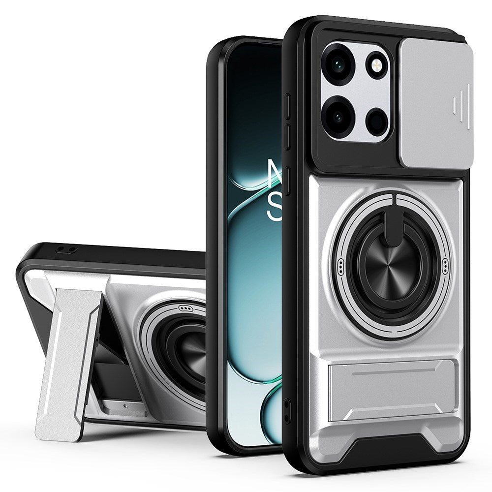 OnePlus Nord CE6 / Nord 6 EIDERWOOD Håndværker Cover m. Kickstand & Cam Slider - MagSafe Kompatbel - Sølv