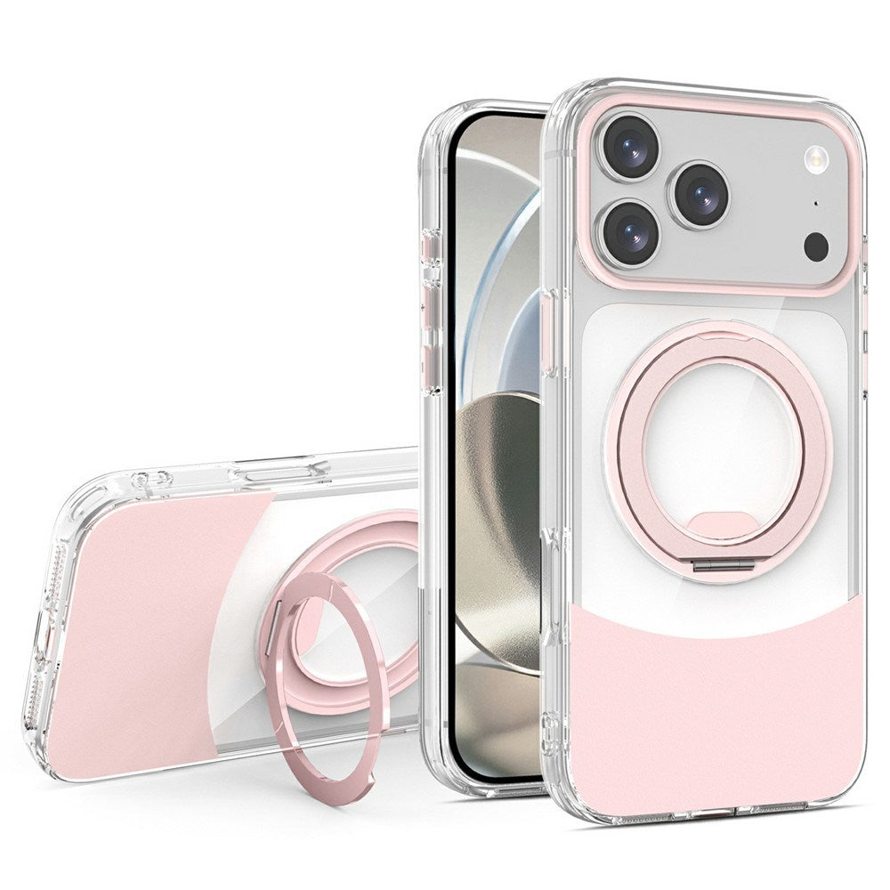 iPhone 17 Pro Max EIDERWOOD Hybrid Cover med Ståfunktion - MagSafe Kompatibel - Gennemsigtig / Lyserød