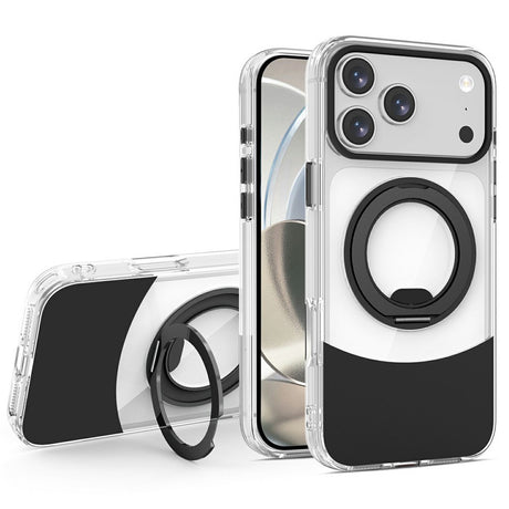 iPhone 17 Pro EIDERWOOD Hybrid Cover med Ståfunktion - MagSafe Kompatibel - Gennemsigtig / Sort