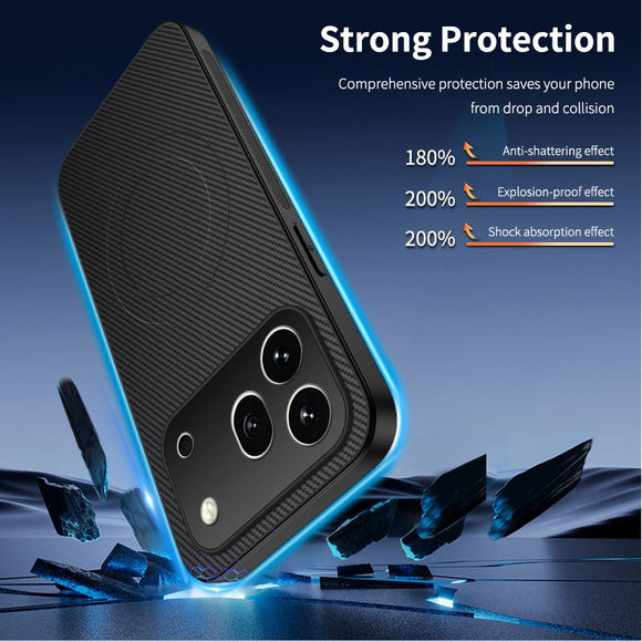 Honor 600 Pro WANLONFENG Bagsidecover m. Carbon Tekstur - MagSafe Kompatibel - Grå