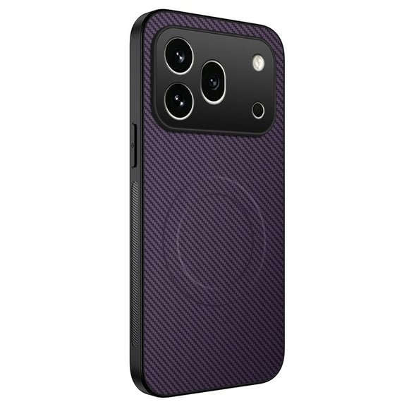 Honor 600 Pro WANLONFENG Bagsidecover m. Carbon Tekstur - MagSafe Kompatibel - Lilla