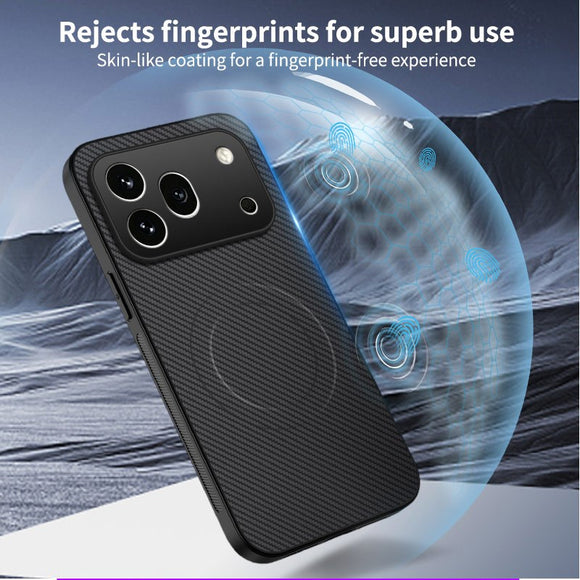 Honor 600 Pro WANLONFENG Bagsidecover m. Carbon Tekstur - MagSafe Kompatibel - Lilla