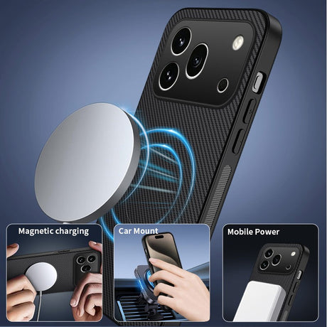 Honor 600 Pro WANLONFENG Bagsidecover m. Carbon Tekstur - MagSafe Kompatibel - Orange