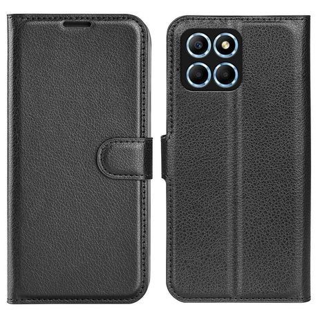 EIDERWOOD Honor X8 (5G) Kunstlæder Flip Cover m. Kortholder & Ståfunktion - Sort