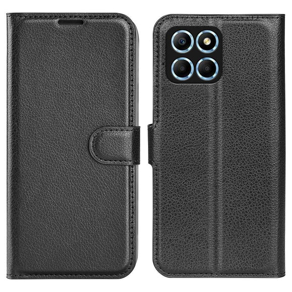 EIDERWOOD Honor X8 (5G) Kunstlæder Flip Cover m. Kortholder & Ståfunktion - Sort
