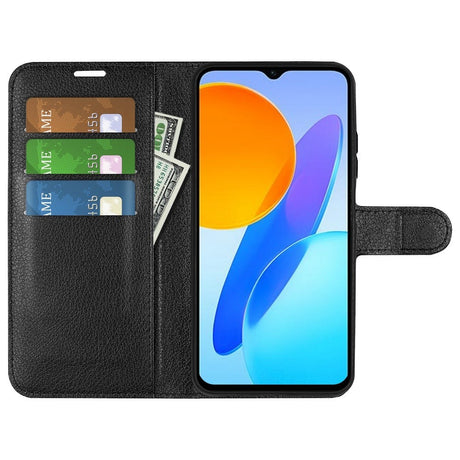EIDERWOOD Honor X8 (5G) Kunstlæder Flip Cover m. Kortholder & Ståfunktion - Sort