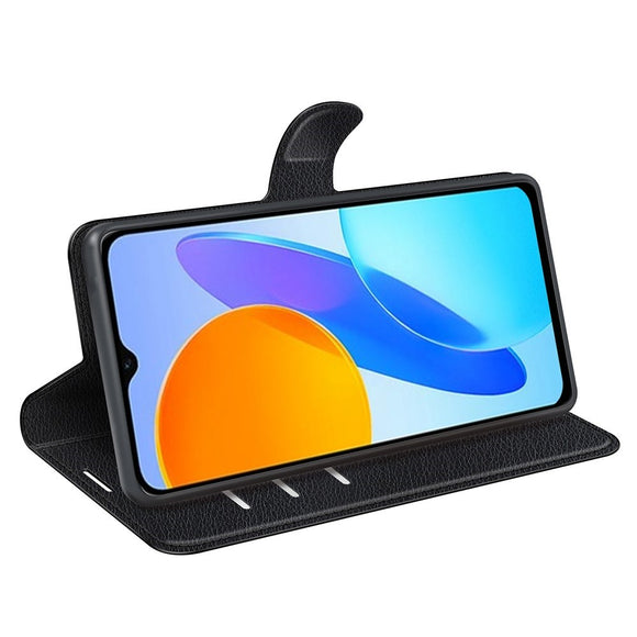 EIDERWOOD Honor X8 (5G) Kunstlæder Flip Cover m. Kortholder & Ståfunktion - Sort