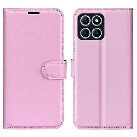 EIDERWOOD Honor X8 (5G) Kunstlæder Flip Cover m. Kortholder & Ståfunktion - Lyserød
