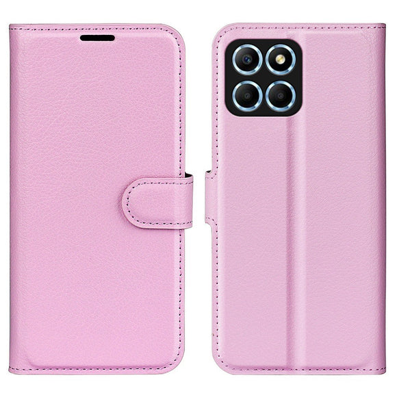 EIDERWOOD Honor X8 (5G) Kunstlæder Flip Cover m. Kortholder & Ståfunktion - Lyserød