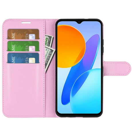 EIDERWOOD Honor X8 (5G) Kunstlæder Flip Cover m. Kortholder & Ståfunktion - Lyserød