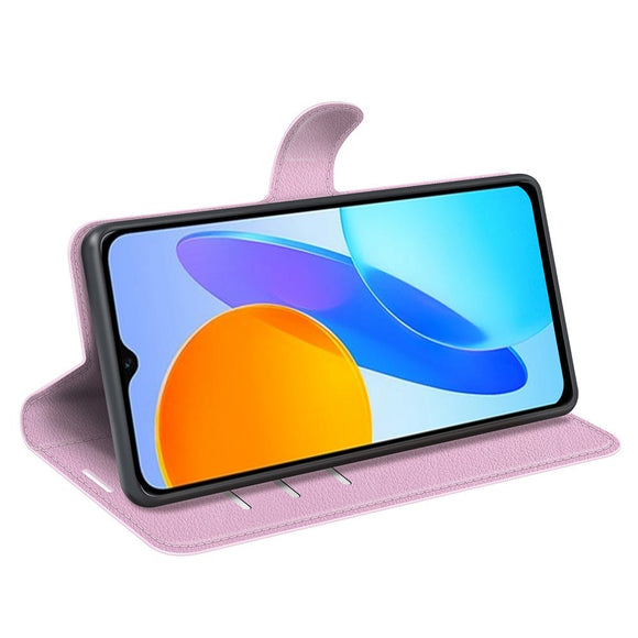 EIDERWOOD Honor X8 (5G) Kunstlæder Flip Cover m. Kortholder & Ståfunktion - Lyserød