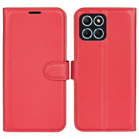 EIDERWOOD Honor X8 (5G) Kunstlæder Flip Cover m. Kortholder & Ståfunktion - Rød