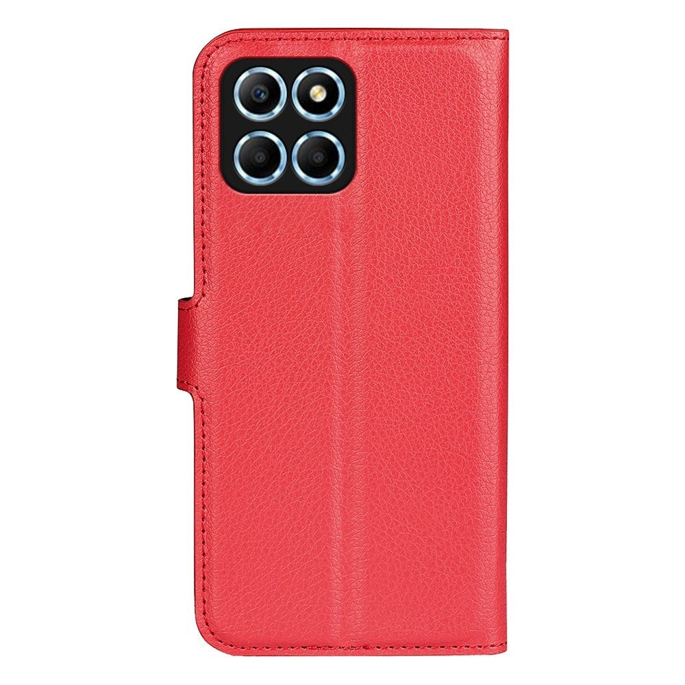EIDERWOOD Honor X8 (5G) Kunstlæder Flip Cover m. Kortholder & Ståfunktion - Rød