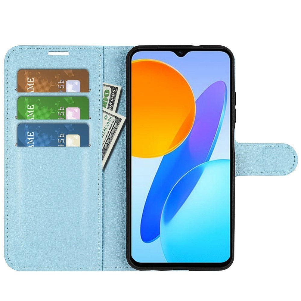 EIDERWOOD Honor X8 (5G) Kunstlæder Flip Cover m. Kortholder & Ståfunktion - Blå
