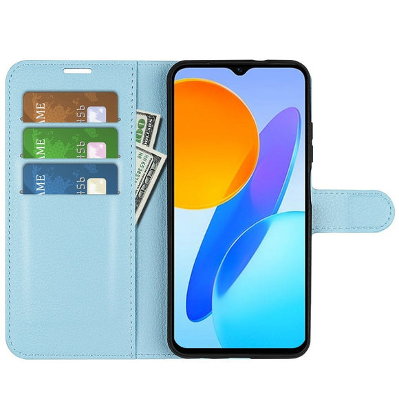 EIDERWOOD Honor X8 (5G) Kunstlæder Flip Cover m. Kortholder & Ståfunktion - Blå