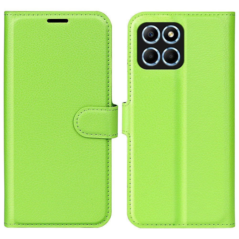 EIDERWOOD Honor X8 (5G) Kunstlæder Flip Cover m. Kortholder & Ståfunktion - Grøn