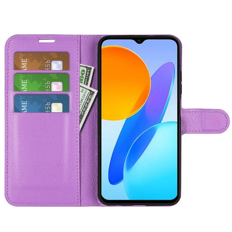 EIDERWOOD Honor X8 (5G) Kunstlæder Flip Cover m. Kortholder & Ståfunktion - Lilla