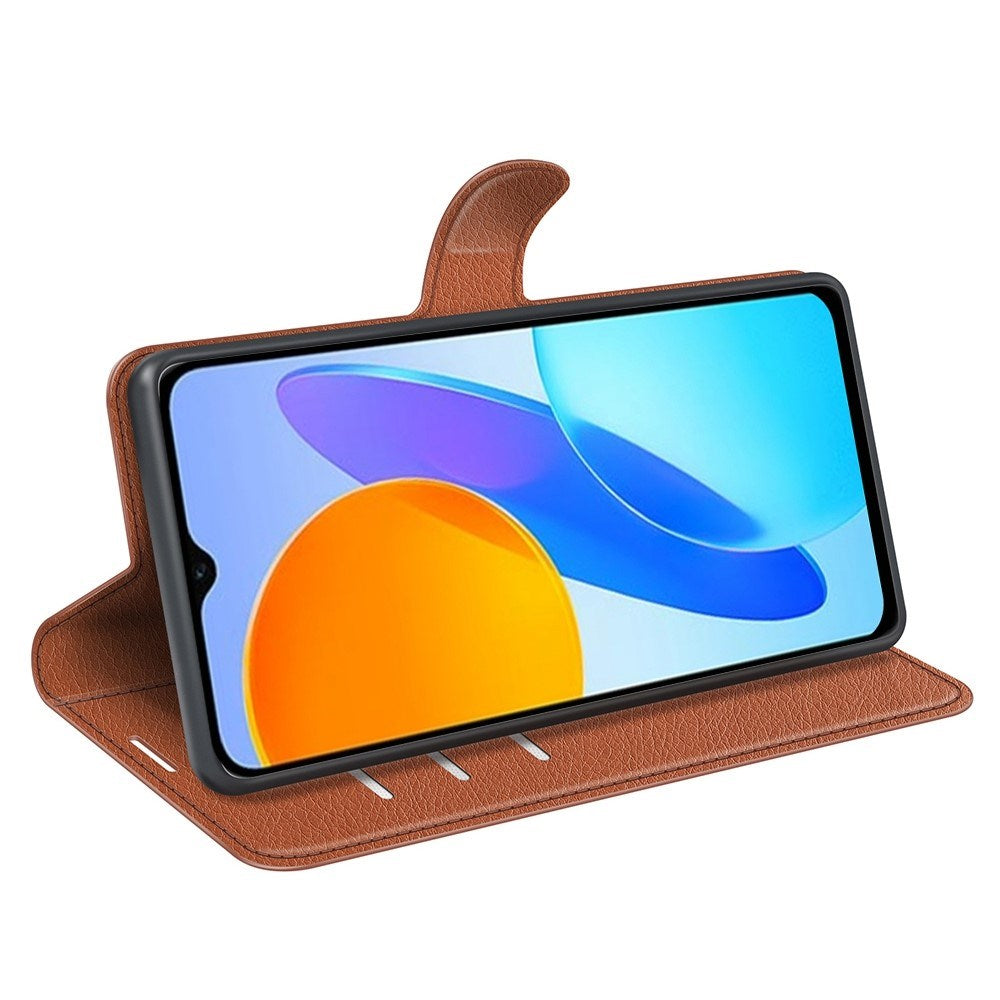 EIDERWOOD Honor X8 (5G) Kunstlæder Flip Cover m. Kortholder & Ståfunktion - Brun