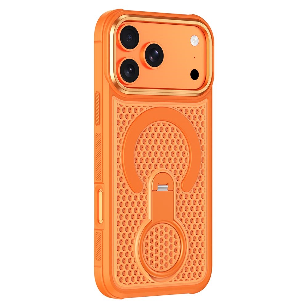 iPhone 17 Pro EIDERWOOD Hybrid Cover m. Varmeafledning & 360° Roterende Kickstand - MagSafe Kompatibel - Orange