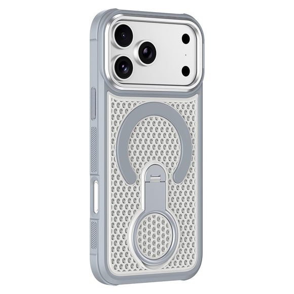 iPhone 17 Pro EIDERWOOD Hybrid Cover m. Varmeafledning & 360° Roterende Kickstand - MagSafe Kompatibel - Hvid