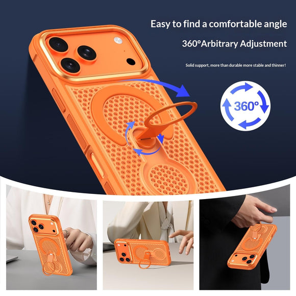 iPhone 17 Pro EIDERWOOD Hybrid Cover m. Varmeafledning & 360° Roterende Kickstand - MagSafe Kompatibel - Hvid