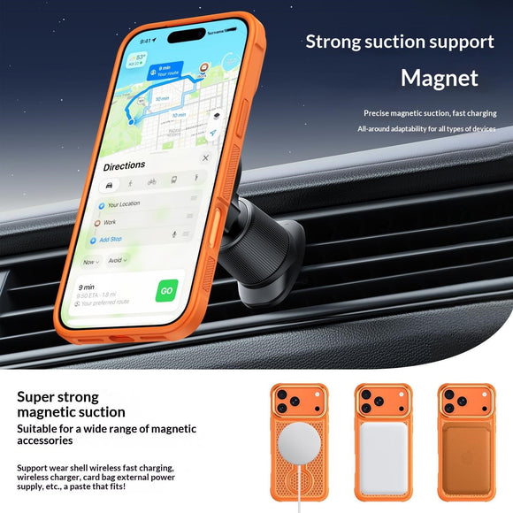 iPhone 17 Pro EIDERWOOD Hybrid Cover m. Varmeafledning & 360° Roterende Kickstand - MagSafe Kompatibel - Blå