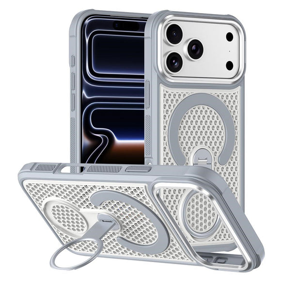 iPhone 17 Pro Max EIDERWOOD Hybrid Cover m. Varmeafledning & 360° Roterende Kickstand - MagSafe Kompatibel - Hvid