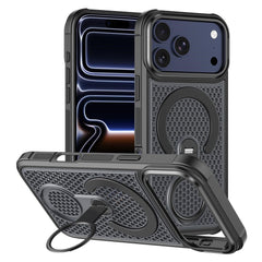 iPhone 17 Pro Max EIDERWOOD Hybrid Cover m. Varmeafledning & 360° Roterende Kickstand - MagSafe Kompatibel - Sort