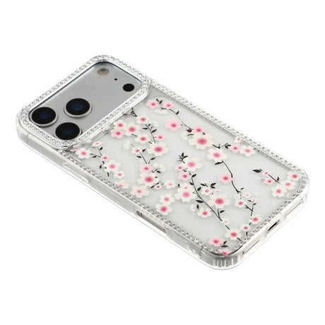 iPhone 17 Pro Max EIDERWOOD Hybrid Cover m. Rhinsten & Blomsterdesign - Gennemsigtig / Kirsebærblomster
