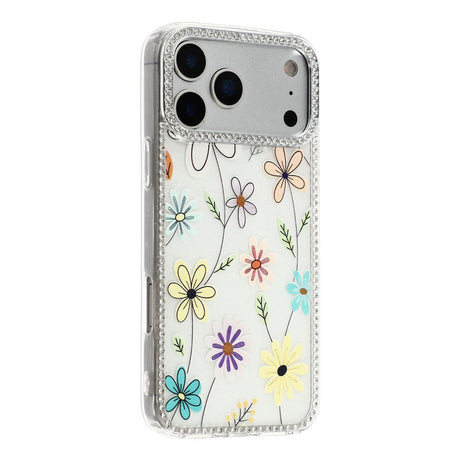 iPhone 17 Pro Max EIDERWOOD Hybrid Cover m. Rhinsten & Blomsterdesign - Hvid / Flerfarvet Blomster