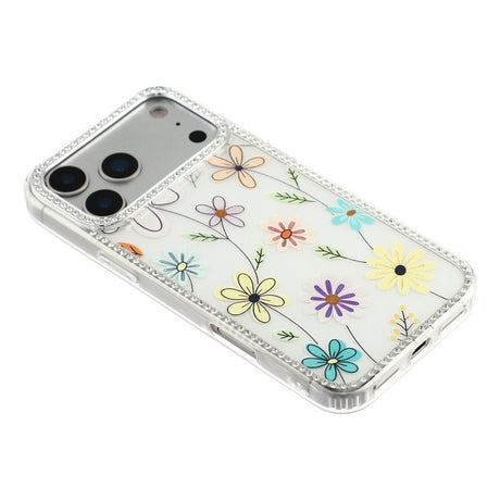 iPhone 17 Pro Max EIDERWOOD Hybrid Cover m. Rhinsten & Blomsterdesign - Hvid / Flerfarvet Blomster