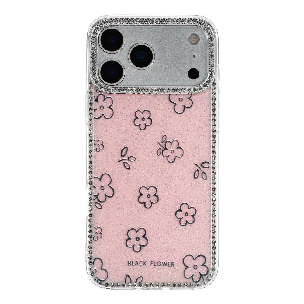 iPhone 17 Pro Max EIDERWOOD Hybrid Cover m. Rhinsten & Blomsterdesign - Lyserød / Blomster