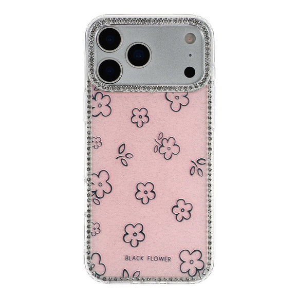 iPhone 17 Pro Max EIDERWOOD Hybrid Cover m. Rhinsten & Blomsterdesign - Lyserød / Blomster