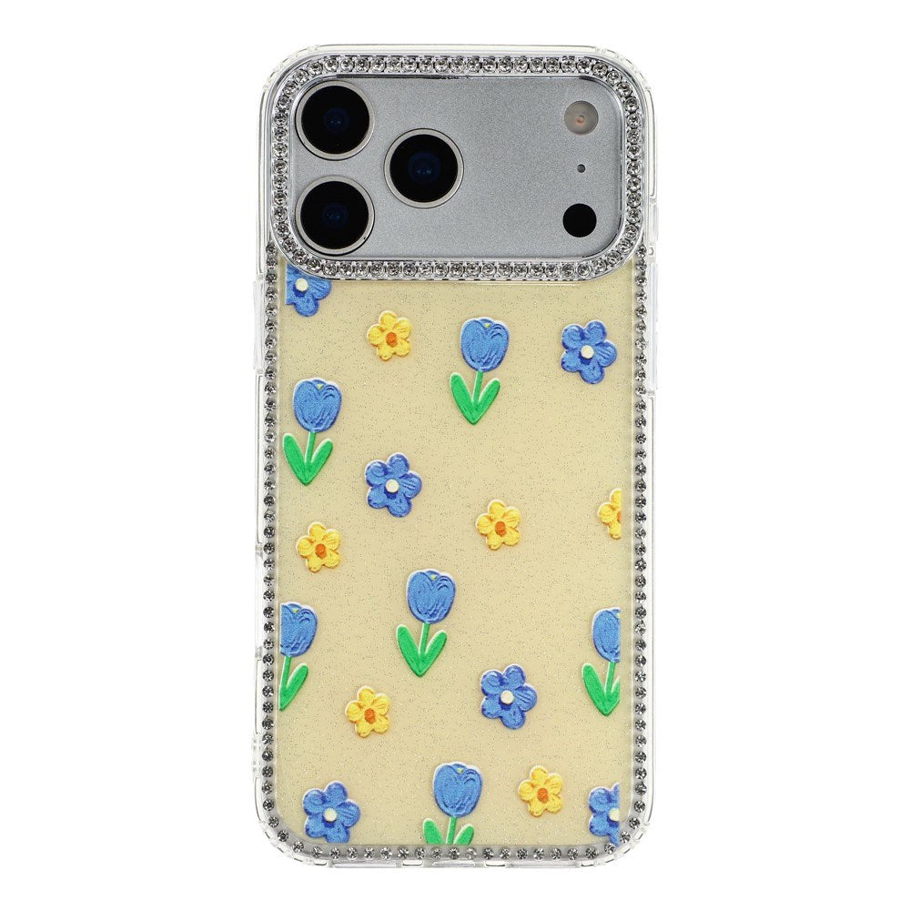 iPhone 17 Pro Max EIDERWOOD Hybrid Cover m. Rhinsten & Blomsterdesign - Gul / Tulipaner