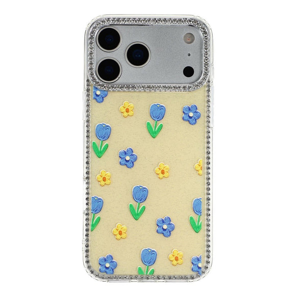 iPhone 17 Pro Max EIDERWOOD Hybrid Cover m. Rhinsten & Blomsterdesign - Gul / Tulipaner